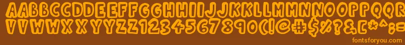 Kinda 3D Font – Orange Fonts on Brown Background