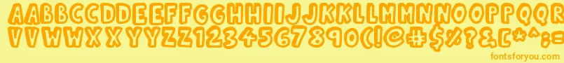 Kinda 3D Font – Orange Fonts on Yellow Background