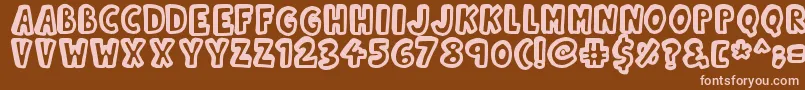 Kinda 3D Font – Pink Fonts on Brown Background