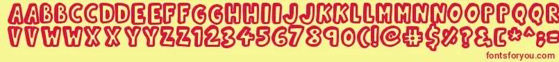 Kinda 3D Font – Red Fonts on Yellow Background