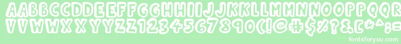 Kinda 3D Font – White Fonts on Green Background