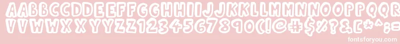 Kinda 3D Font – White Fonts on Pink Background