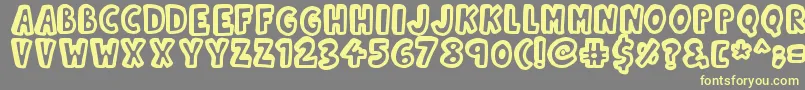 Kinda 3D Font – Yellow Fonts on Gray Background