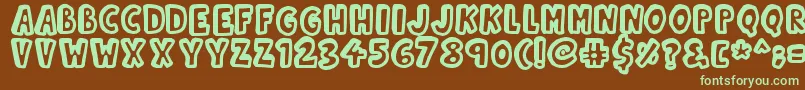 Kinda 3D Font – Green Fonts on Brown Background