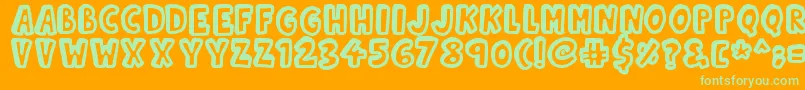 Kinda 3D Font – Green Fonts on Orange Background