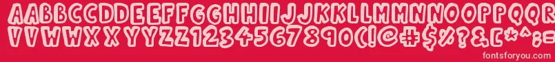 Kinda 3D Font – Pink Fonts on Red Background