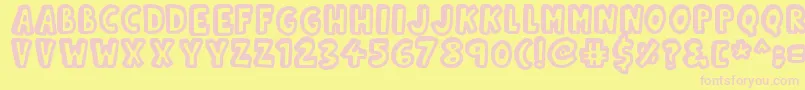 Kinda 3D Font – Pink Fonts on Yellow Background