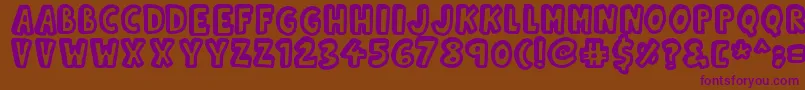 Kinda 3D Font – Purple Fonts on Brown Background