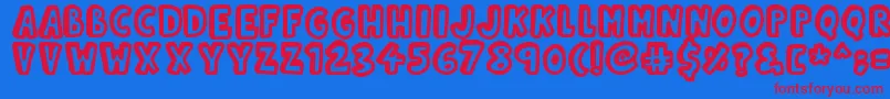 Kinda 3D-fontti – punaiset fontit sinisellä taustalla