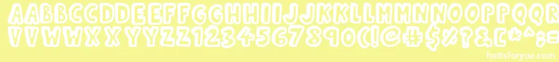 Kinda 3D Font – White Fonts on Yellow Background