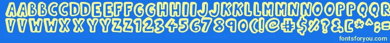 Kinda 3D Font – Yellow Fonts on Blue Background