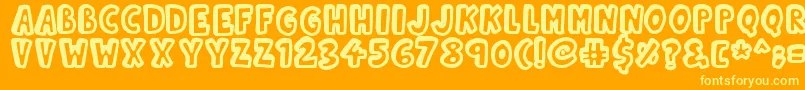 Kinda 3D Font – Yellow Fonts on Orange Background