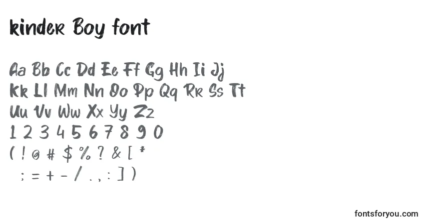 Kinder Boy fontフォント–アルファベット、数字、特殊文字