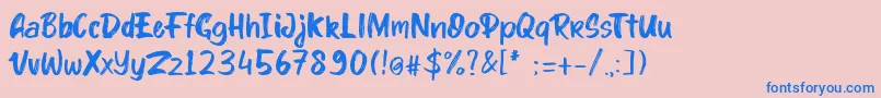 Lisätietoja kinder Boy font-fontista kinder Boy font-fontti – siniset fontit vaaleanpunaisella taustalla