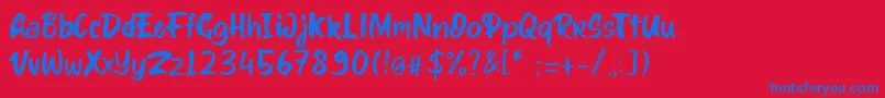 Шрифт kinder Boy font – синие шрифты на красном фоне