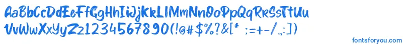 kinder Boy font-Schriftart – Blaue Schriften auf weißem Hintergrund