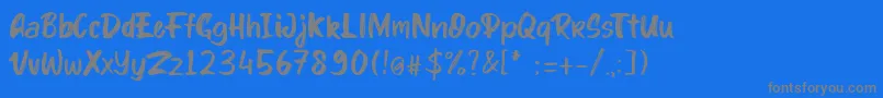 Шрифт kinder Boy font – серые шрифты на синем фоне