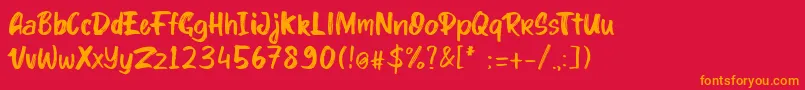 Подробнее о шрифте kinder Boy font Шрифт kinder Boy font – оранжевые шрифты на красном фоне