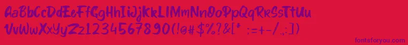 kinder Boy font-fontti – violetit fontit punaisella taustalla