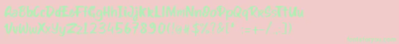 Fonte kinder Boy font – fontes verdes em um fundo rosa