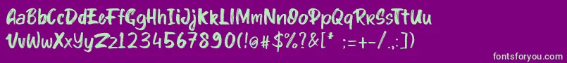 kinder Boy font Font – Green Fonts on Purple Background