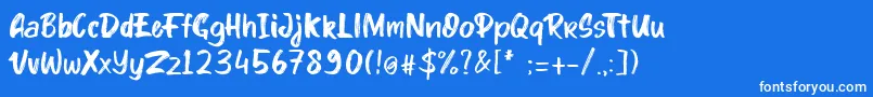 フォントkinder Boy font – 青い背景に白い文字