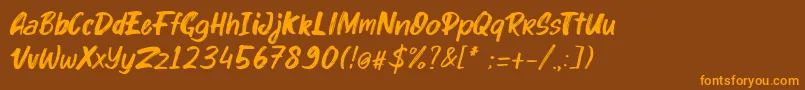 Подробнее о шрифте kinder Boy Italic Шрифт kinder Boy Italic – оранжевые шрифты на коричневом фоне