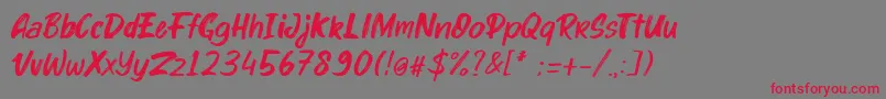 Шрифт kinder Boy Italic – красные шрифты на сером фоне