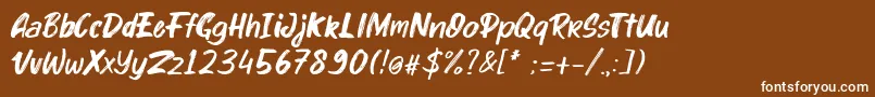 kinder Boy Italic Font – White Fonts on Brown Background