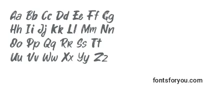 Überblick über die Schriftart Kinder Boy Italic