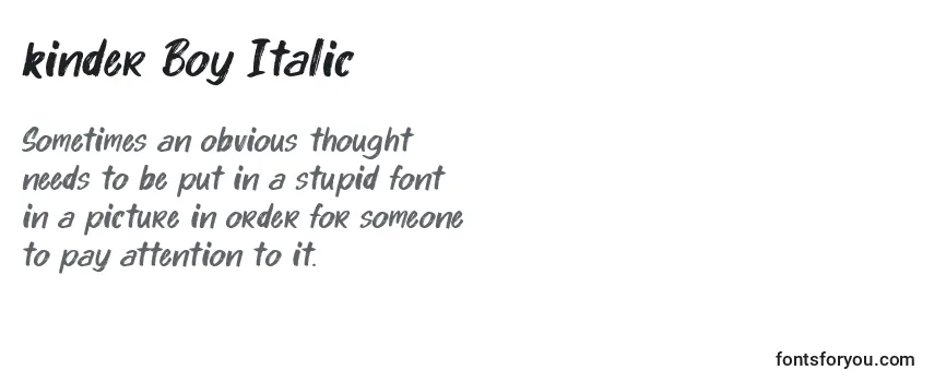 Review of the Kinder Boy Italic Font