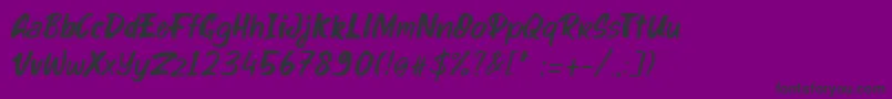 kinder Boy Italic Font – Black Fonts on Purple Background