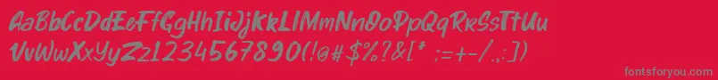 kinder Boy Italic Font – Gray Fonts on Red Background