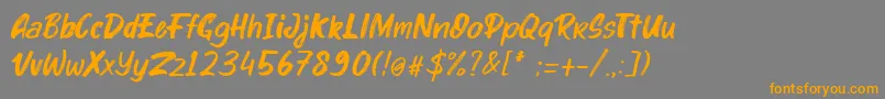 kinder Boy Italic Font – Orange Fonts on Gray Background
