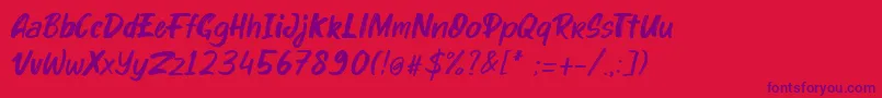 fuente kinder Boy Italic – Fuentes Moradas Sobre Fondo Rojo