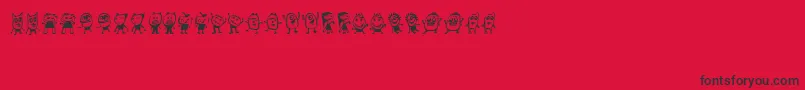 Fonte Kinderskizzen – fontes pretas em um fundo vermelho