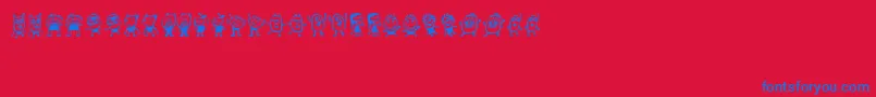 Kinderskizzen-fontti – siniset fontit punaisella taustalla
