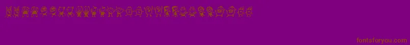 Шрифт Kinderskizzen – коричневые шрифты на фиолетовом фоне