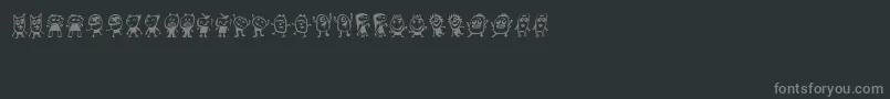 Шрифт Kinderskizzen – серые шрифты на чёрном фоне