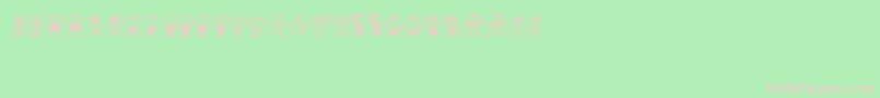 フォントKinderskizzen – 緑の背景にピンクのフォント