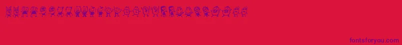 Kinderskizzen Font – Purple Fonts on Red Background