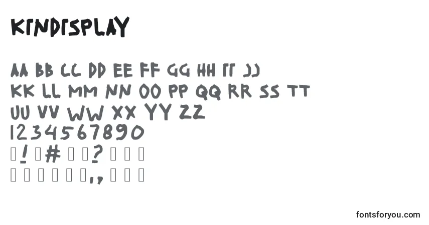 Czcionka KinDisplay – alfabet, cyfry, specjalne znaki