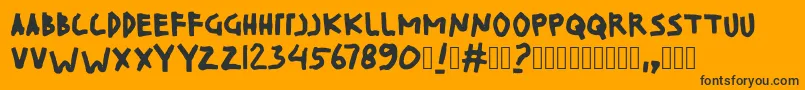 KinDisplay Font – Black Fonts on Orange Background