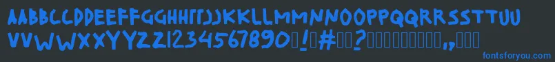 KinDisplay Font – Blue Fonts on Black Background