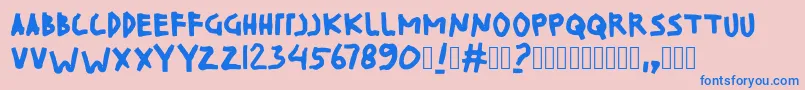 KinDisplay Font – Blue Fonts on Pink Background