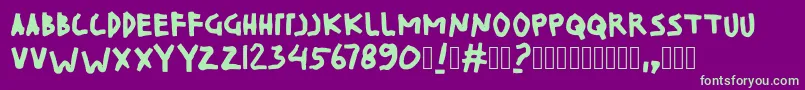 KinDisplay Font – Green Fonts on Purple Background