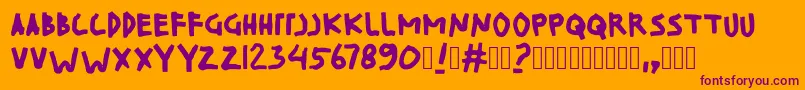 KinDisplay Font – Purple Fonts on Orange Background