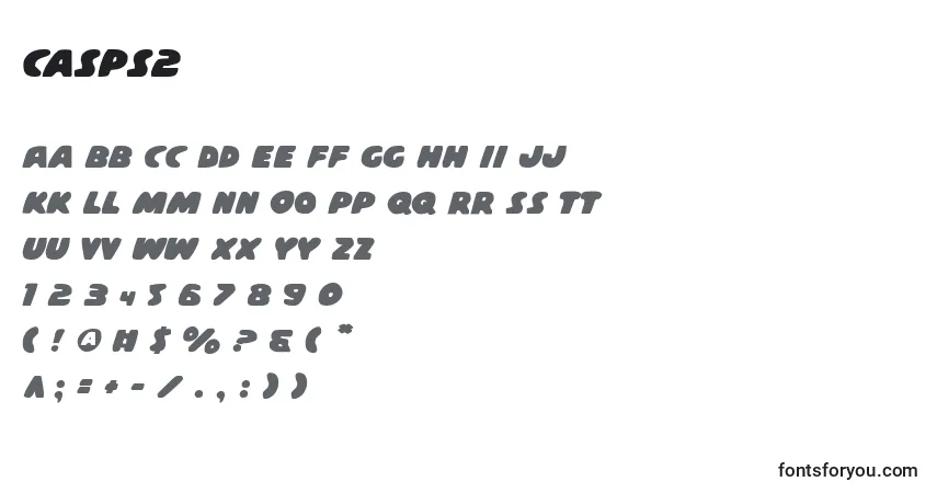 Czcionka Casps2 – alfabet, cyfry, specjalne znaki