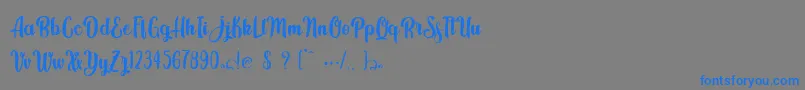 Kindly Jasmine-Schriftart – Blaue Schriften auf grauem Hintergrund