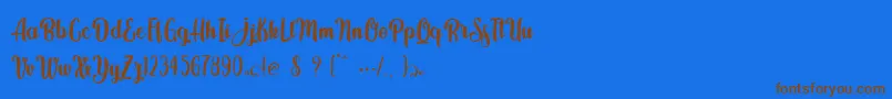 Подробнее о шрифте Kindly Jasmine Шрифт Kindly Jasmine – коричневые шрифты на синем фоне